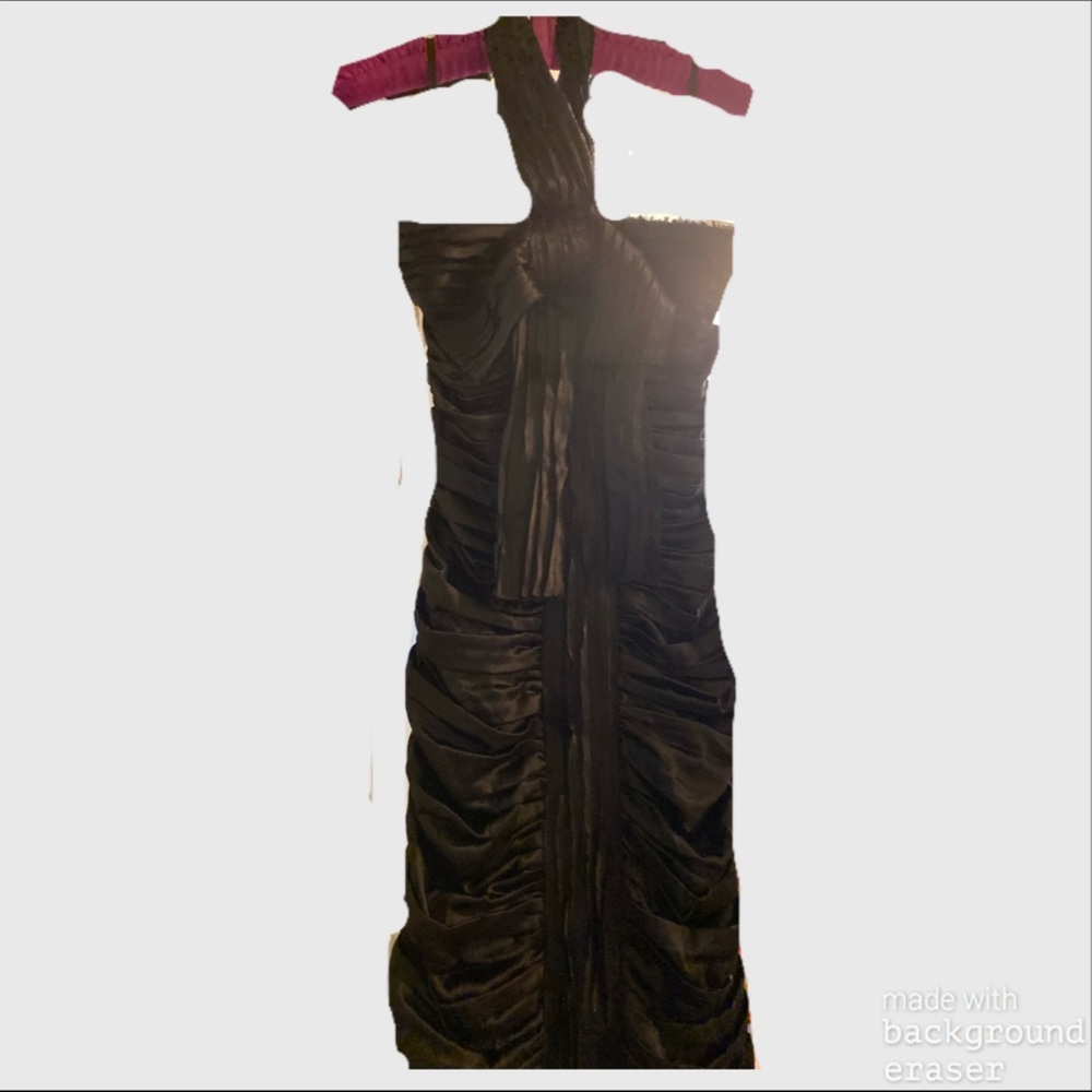 Dolce&Gabbana Ruched Satin Halter Bow Dress